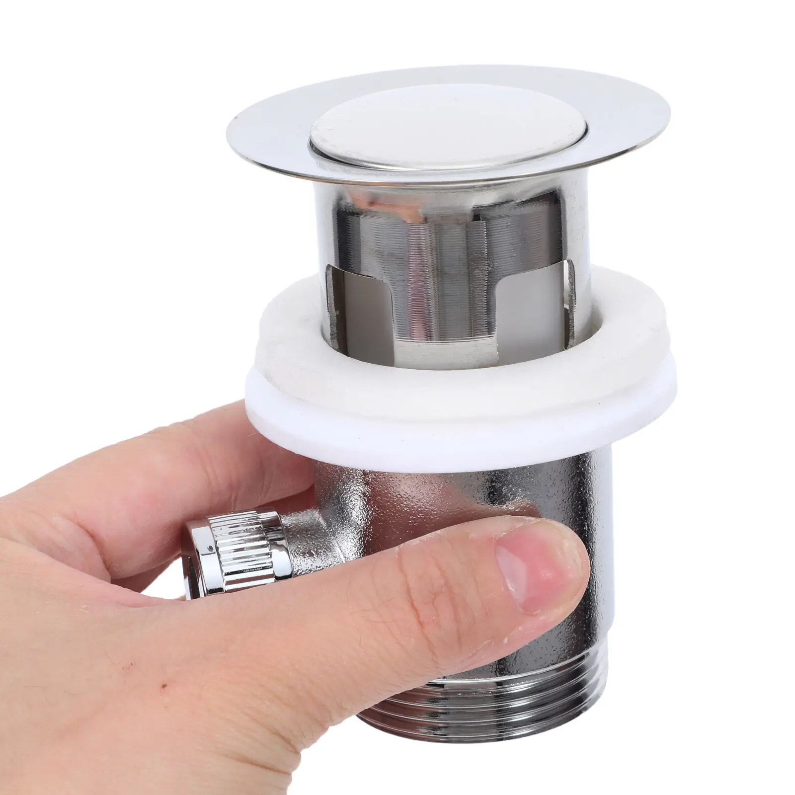 1 Piece European Style Pop Up Drain Assembly for Bathroom Sink with Adjustable Height and Easy Installation Mechanism Automatic