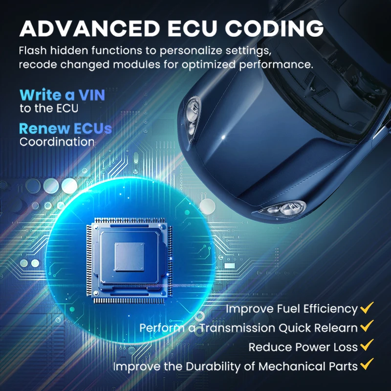 MUCAR VO7S/VO7 OBD2 Ferramenta de Diagnóstico do Sistema Completo para Todos os Carros, Codificação ECU, Teste Ativo, Scanner Livre Bi-Direcional,