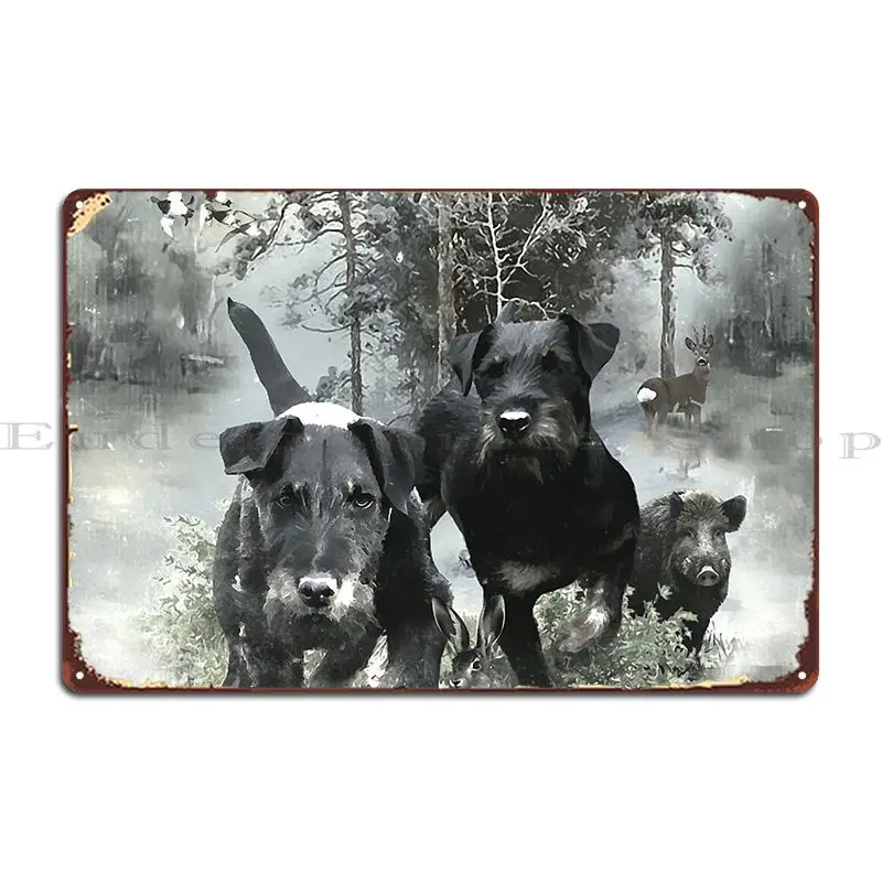 German Hunting Terrier The Jagdterrier Art Metal Plaque Poster Designer Cinema Wall Decor Pub Pub Mural Tin Sign Poster