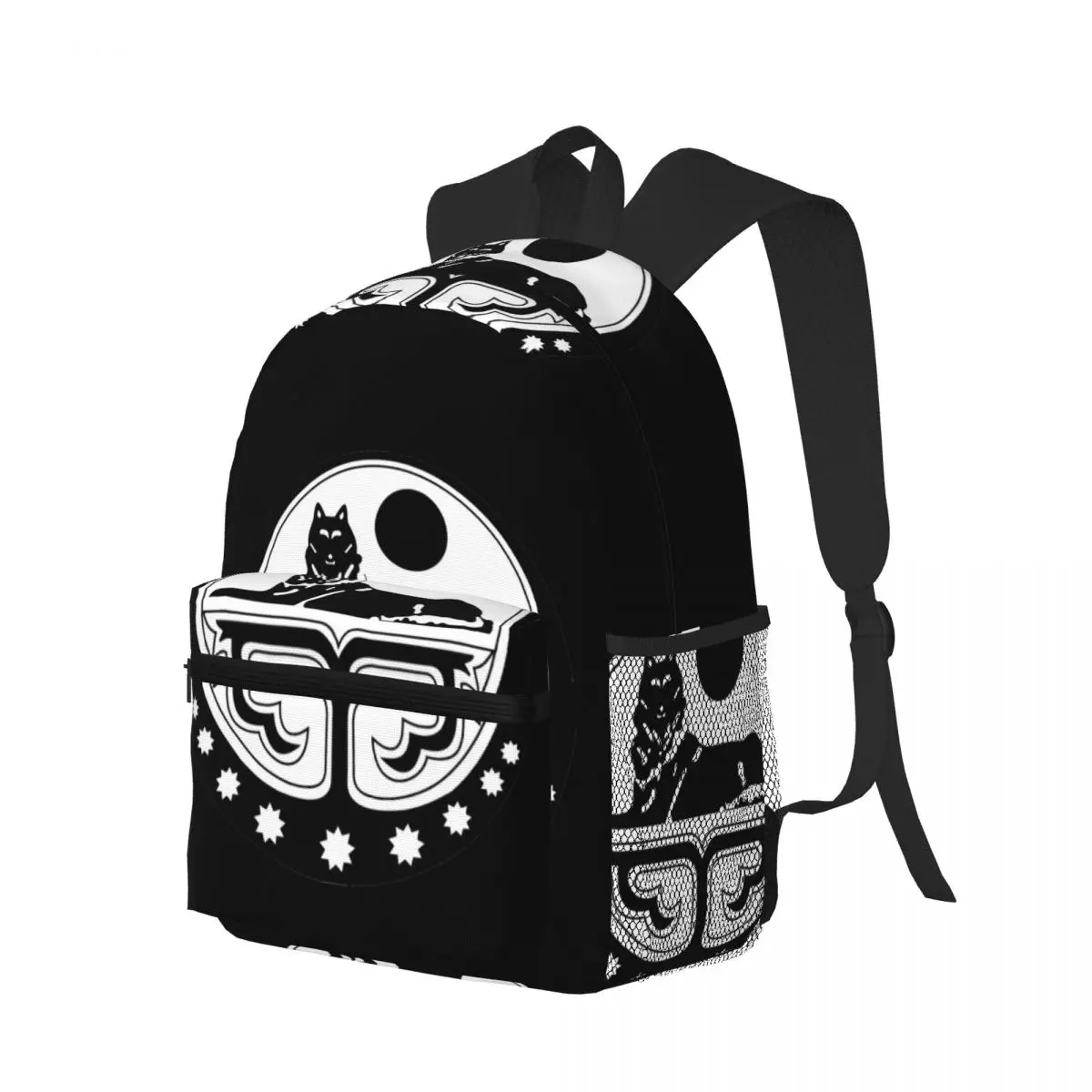 Chechen Wolf Coat Of Arms Ichkeria Chechnya Student Backpack School Bag Hiking Travel Daypack for Boys Girls Bookbag