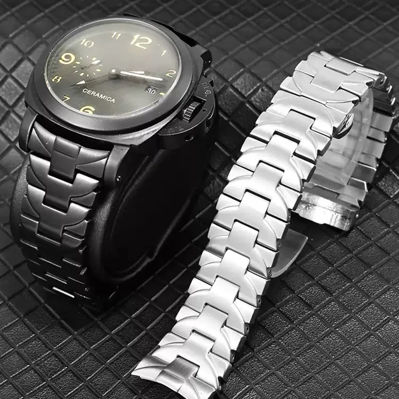 Stainless Steel Watch Band for Panerai Pam441 111 Series Men's Business Stainless Steel Watch Strap Accessories  Wristband 24mm