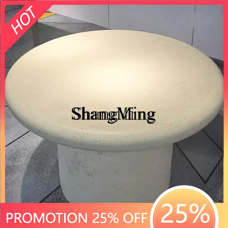 

FG good-looking micro cement coffee table living room outdoor household round coffee simple tea table