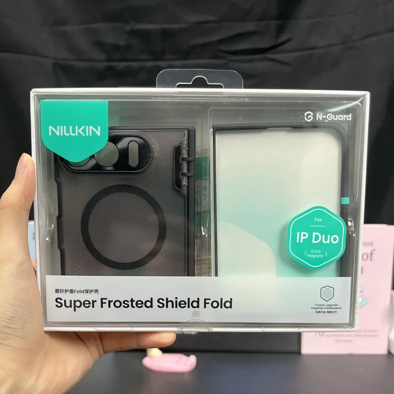 NILLKIN Case For iPhone Duo Magnetic Super Frosted Shield Prop Hard PC Matte Camera Protection Folding Back Cover