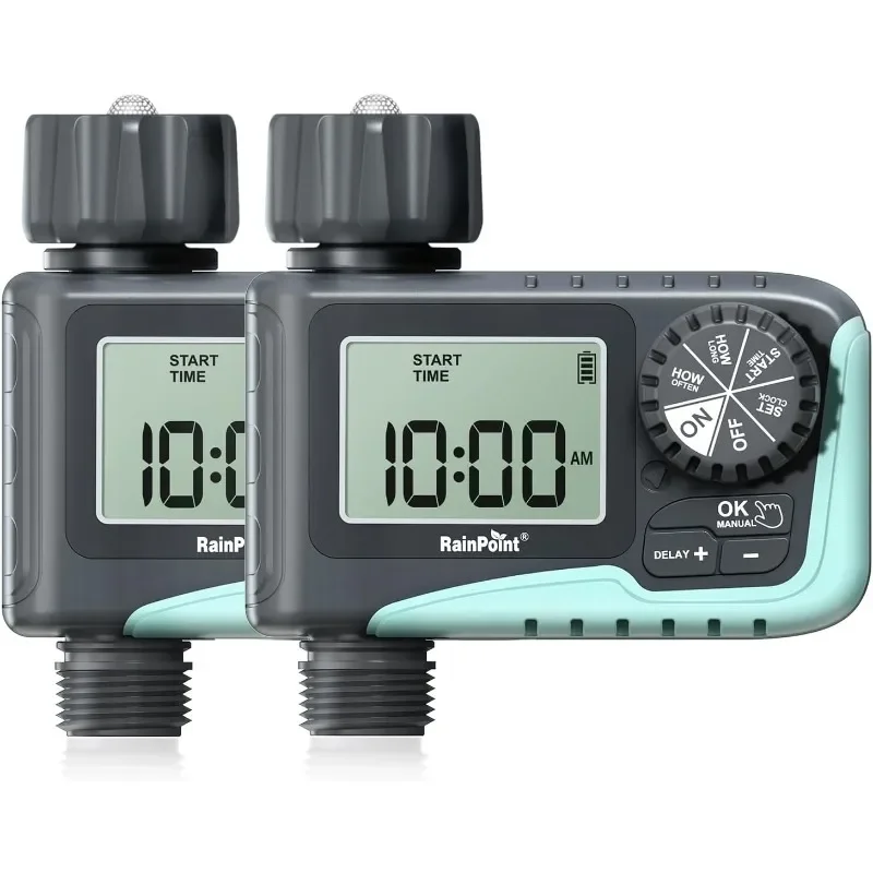 

RAINPOINT Sprinkler Timer, Programmable Water Timer for Garden Hose, Outdoor Soaker Hose Timer with Rain 2 Pack