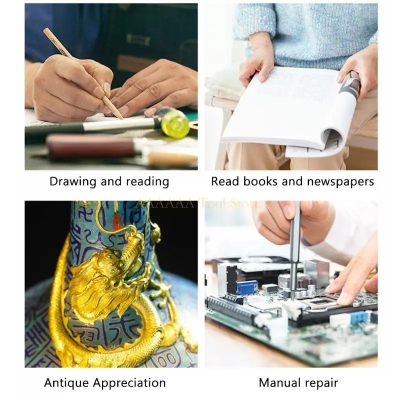 

A2BE 2x увеличительная стеклянная лампа с пластиковой лампой увеличения зажима с базовой подставкой