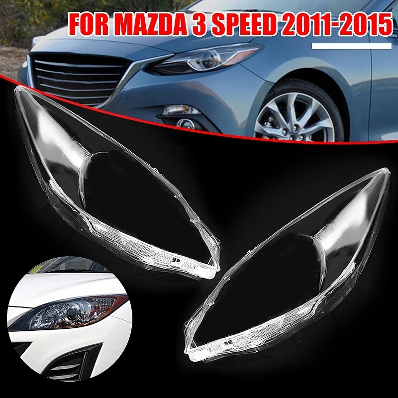 Car Headlight Lens Cover Shell Replacement For Mazda 3 Speed 2011 2012 2013 2014 2015, Side