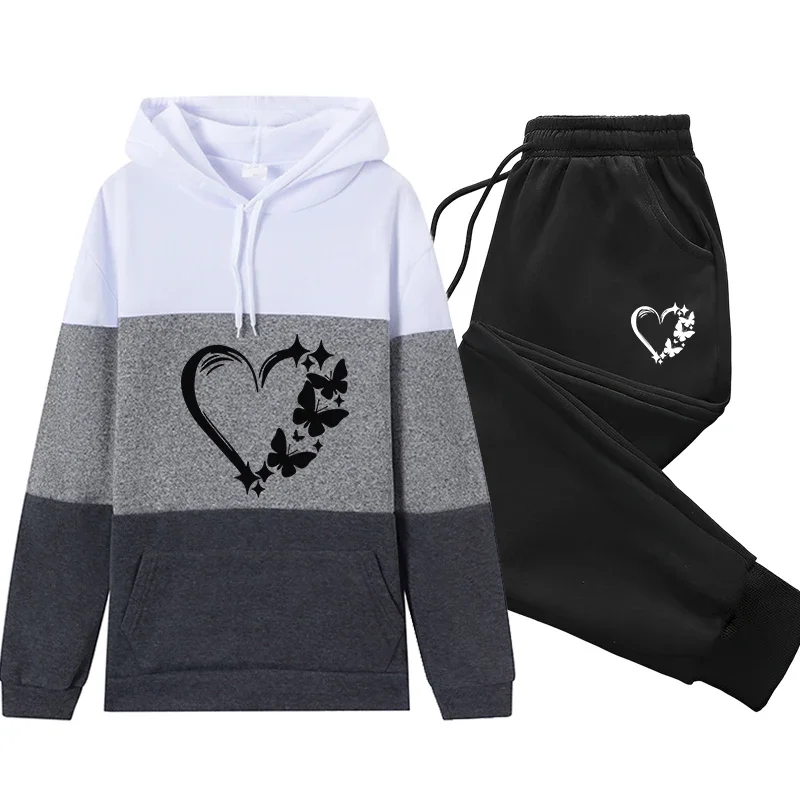 

Daily Women's Tracksuit Casual Autumn Winter Sport Color Block Women Jogging Single Piece Sweatshirt Sweatpants Pullover Hoodies