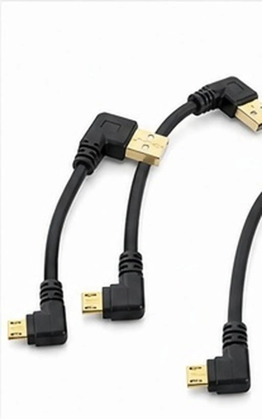 2Pcs USB Cable Right Angle Short Micro USB Fast Charging Transfer Cable for Car Desk Use Charging Cables Usbc Cord