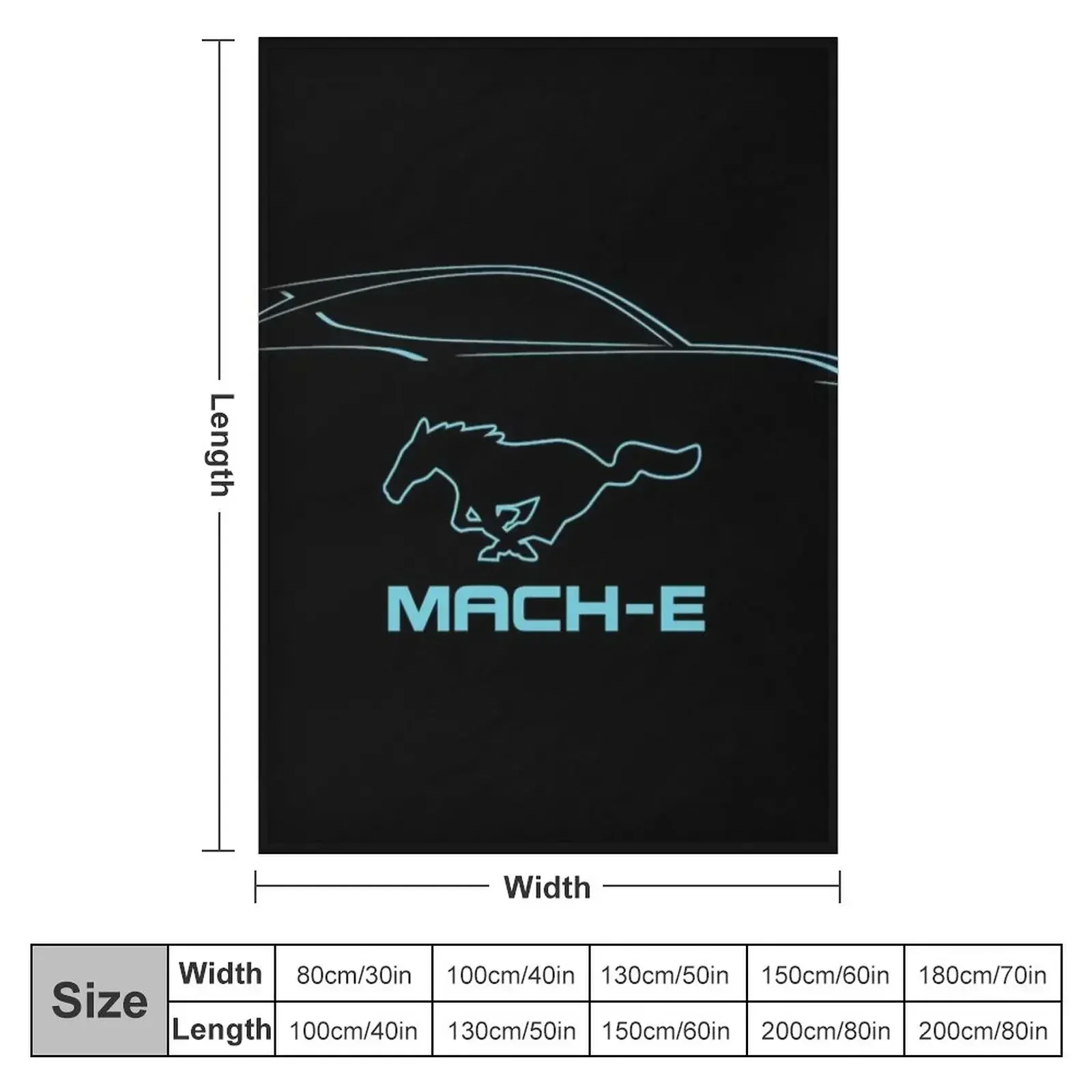 Mustang Mach-E Throw Blanket For Decorative Sofa Winter beds halloween Blankets