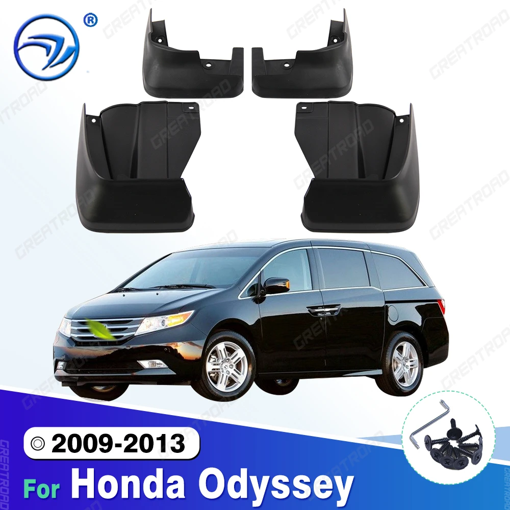 4Pcs Durable ABS Mud Flaps For Honda Odyssey 2009-2013 2010 2011 2012 Car Mud Flaps Fender Guards Easy Install Auto Accessories