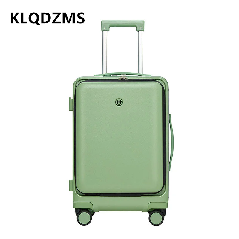 Imagem -03 - Klqdzms-bagagem de Viagem com Abertura Frontal Laptop Trolley Case Mala de Embarque para pc Masculino Mala de Cabine Feminina Carregamento Usb 20 24