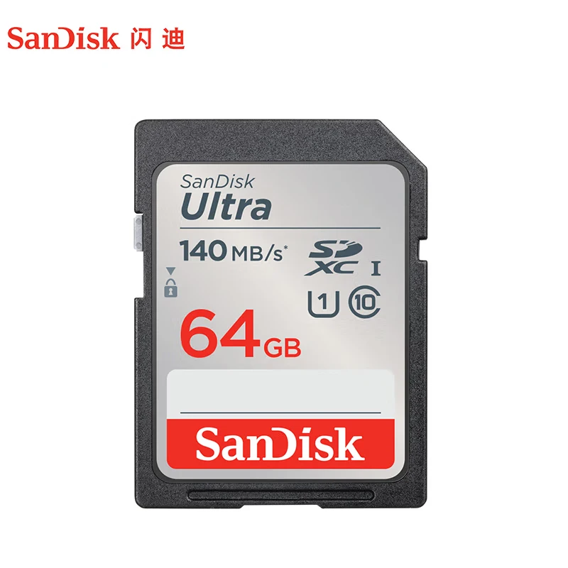 샌디스크 64GB SD 메모리 카드, U1 C10, 고속 메모리 카드, 읽기 속도 140MB/s, 디지털 카메라에 이상적인 동반자