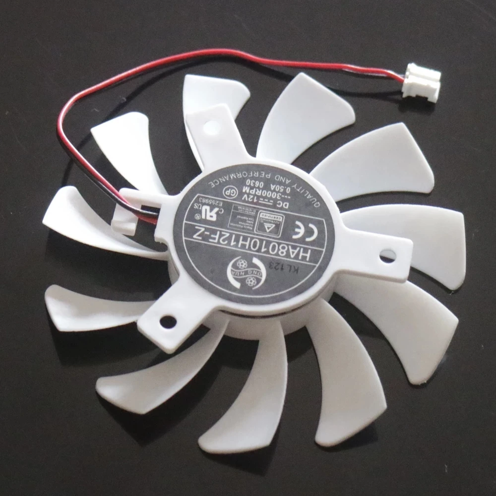 HA8010H12F-Z DC12V 0.50A 75mm 2wire 2Pin For MSI GeForce GT730 2GB V3 Graphics Card Cooling Fan