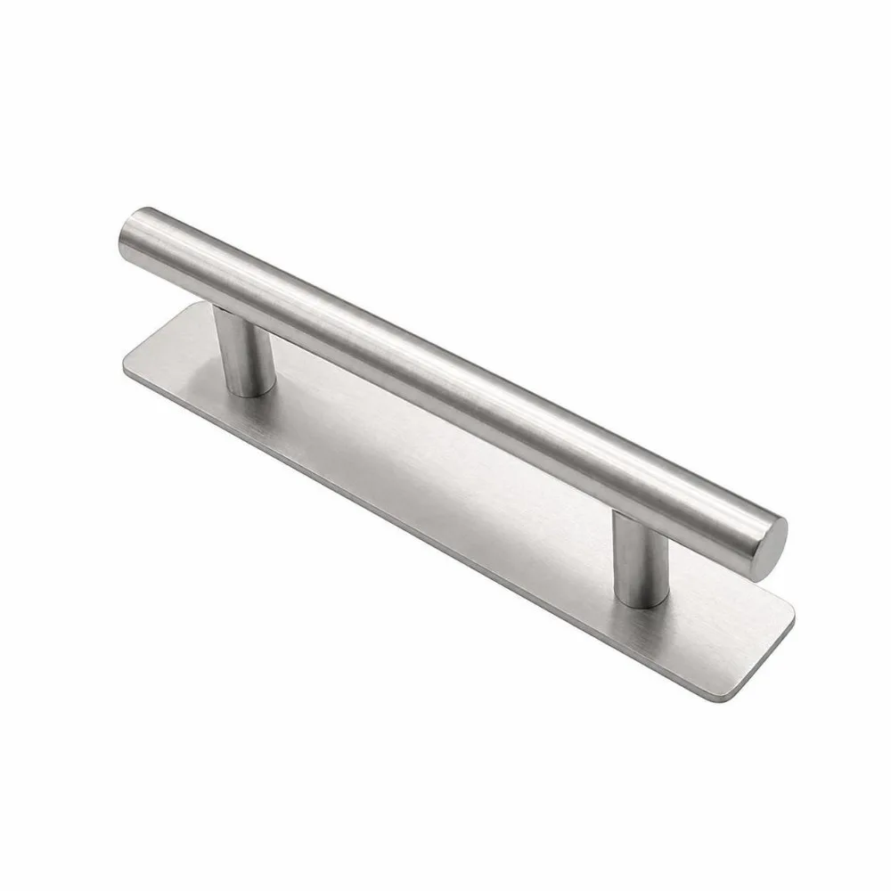 1PCS Self-Adhesive Stick-On Cabinet Handles No-Punch Black Silver Color Drawer Knobs Stainless Steel Punch-Free Door Pulls