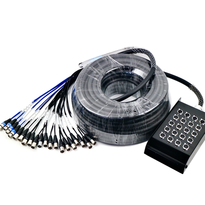 Manufacturer Audio Video OEM Professional 16/20/24/32 Channel Multicore XLR Audio Snake Cable With XLR Connector PVC Jacket