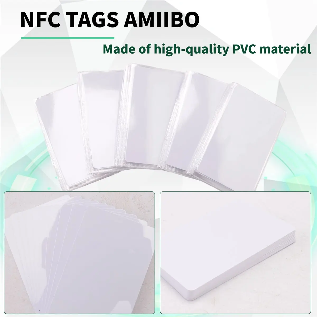 Lillili 50 cartes NFC NTAG215 vierges, cartes NFC 215, étiquettes NFC 215, cartes NFC réinscriptibles, mémoire de 504 octets pou