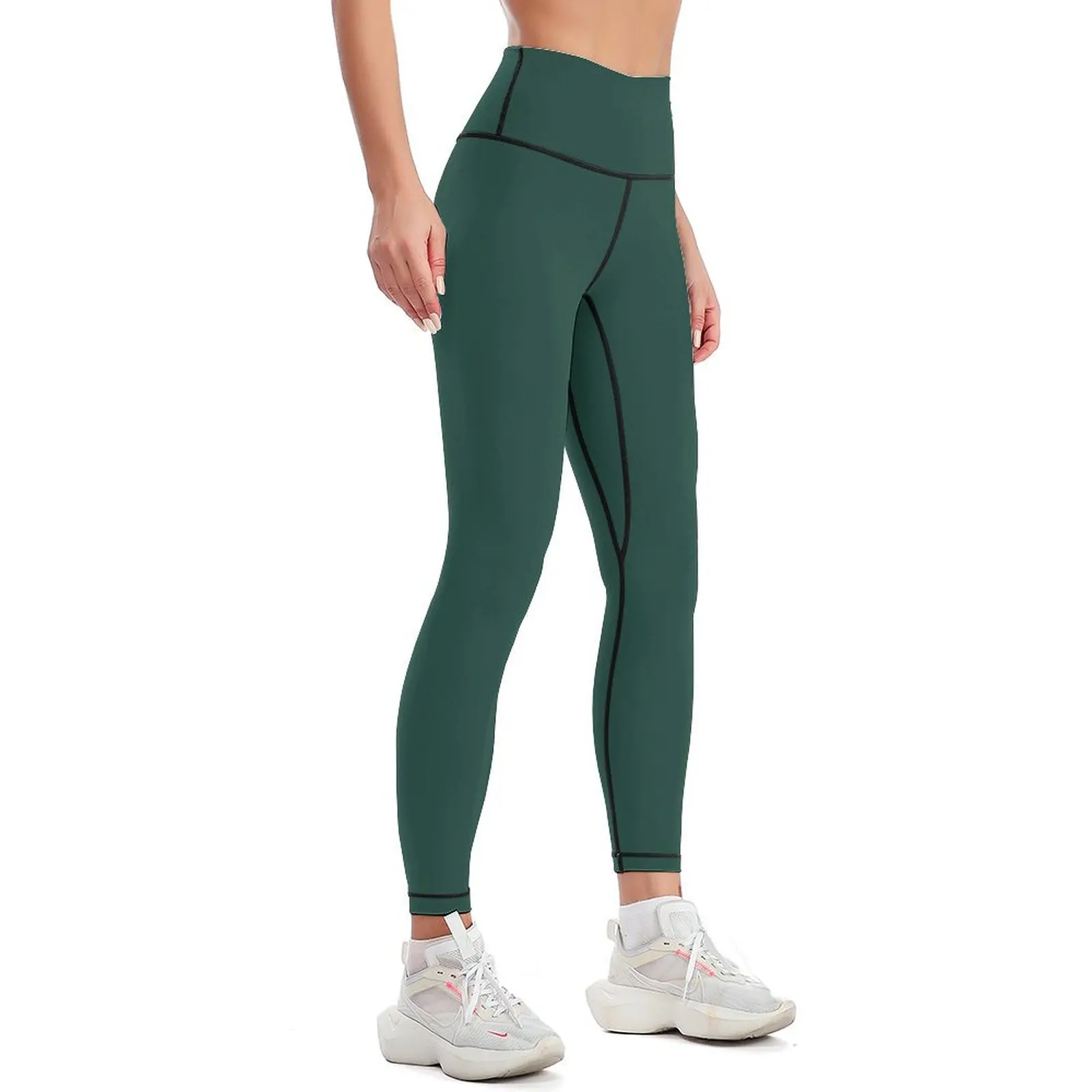 Green White Leggings Women's high waist Women's tights Womens Leggings