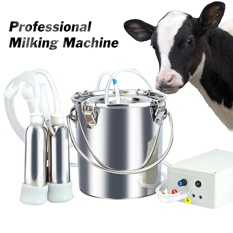 

Electric Milking Machine Goat Sheep Cow Milker Bucket Vacuum Pump Pulsating Milking Machine Automatic Electric Vacuum Pump