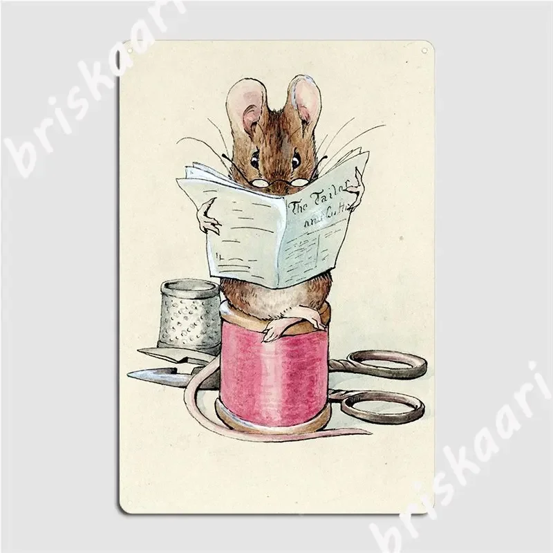 The Tailor Of Gloucester Frontispiece Beatrix Potter Metal Plaque Poster Party Design Cinema Garage Tin Sign Poster