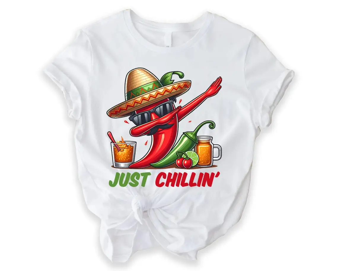Sólo Chillin Dabbing Chili Pepper Cinco De Mayo camiseta permite Fiesta Festival mexicano fiesta Latina Tequila