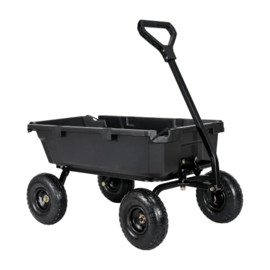 900 LBS Poly Garden Dump Cart, 5 Cu.Ft Heavy‑Duty Utility Wagon