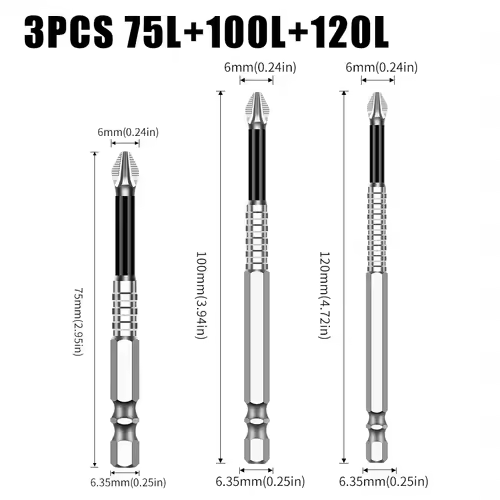 K5 Non-slip High Hardness Bit S2 Strong Magnetic 5A Black Non-slip Cross Head Electric Drill Electric Screwdriver Bit - Image 37