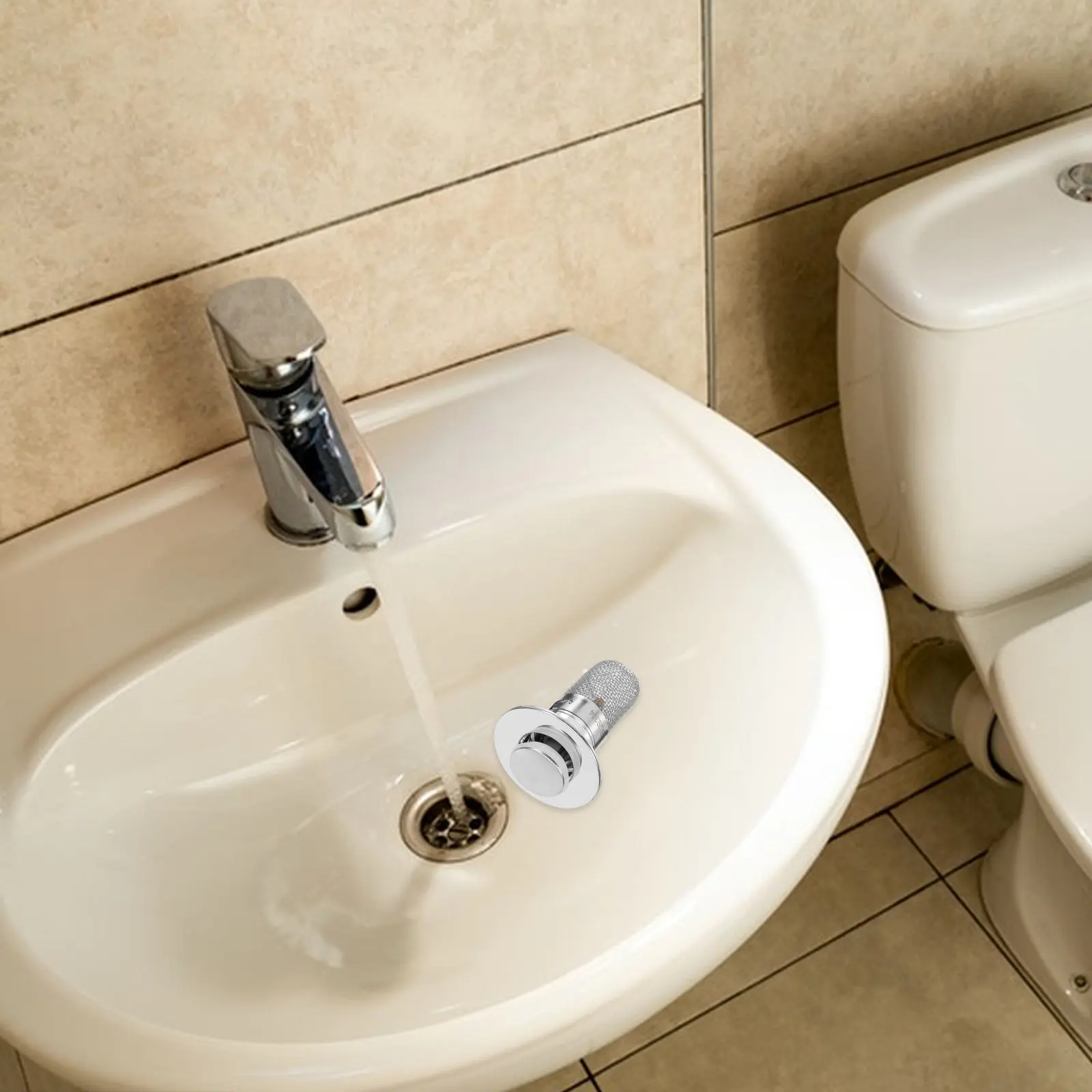 

2 Pcs Bath Tub Drain Stoppers Bathroom Sink Replacement Pop up ABS Drainer Plug