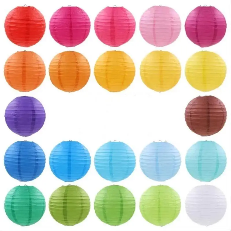 Round Paper Lanterns Vibrant Multicolor No Tool Needed Hanging for Classroom Birthday Party Home Decor