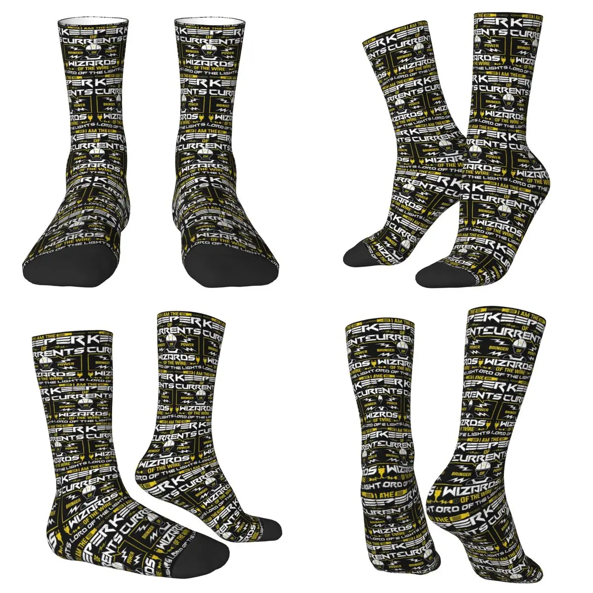 All Seasons Crew Stockings Electrician Electrical Engineering Power Socks Funny Long Socks for Men Women Valentine's Day Gifts