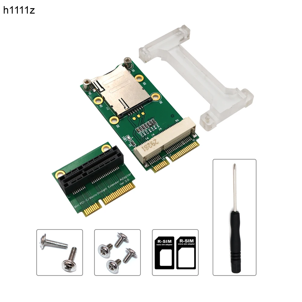 

Network Card Mini PCIE Network Adapter Riser Card Vertical Mount for 3G 4G WWAN LTE GPS Network Module SIM Card Slot for Desktop