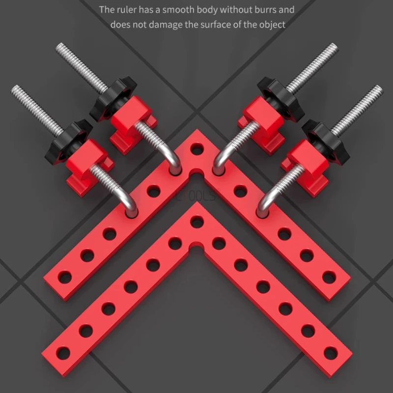 

Крепежный зажим прямоугольный 90° ° L-образный вспомогательный зажим для позиционирования панели, крепежный зажим из алюминиевого сплава, деревообрабатывающий зажимной инструмент