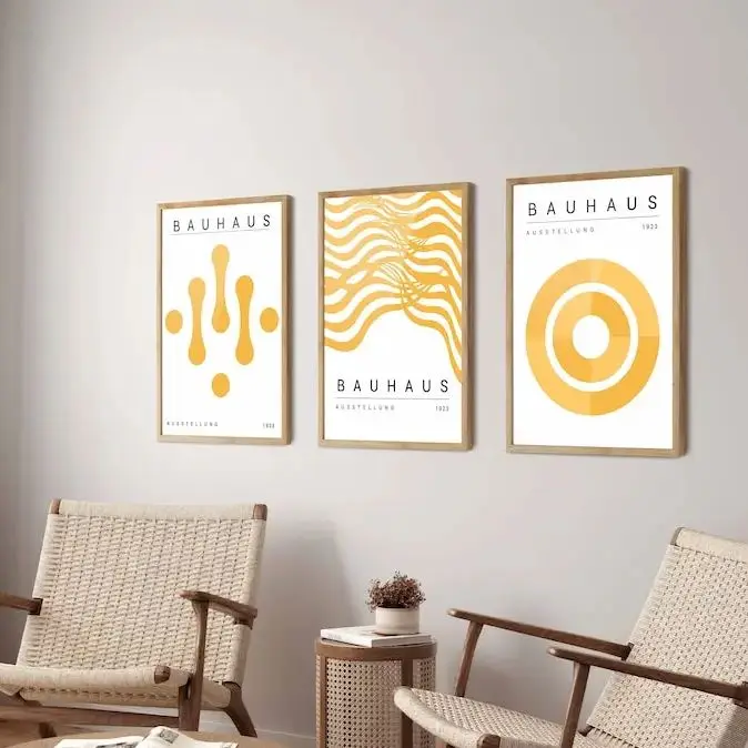 

Yellow Bauhaus Poster Medieval Modern Bauhaus Print Wall Art Home Office Decoration Living Room Minimalist Decoration Posters