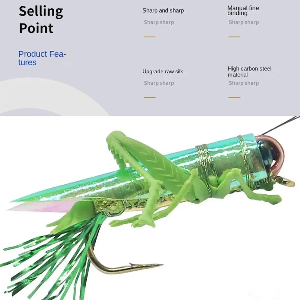 Bass Lure Insect fishing lures squid 2# 6# 2/0# grasshopper fishing bait Fishing Tackle road simulation Hard Artificial baits