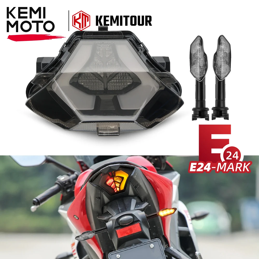 

Taillight R3 R25 Y15ZR MT07 FZ07 LC150 With E-MARK Rear Tail LED Running Flashing Light Stop Brake Blinker Turn Signals Flasher