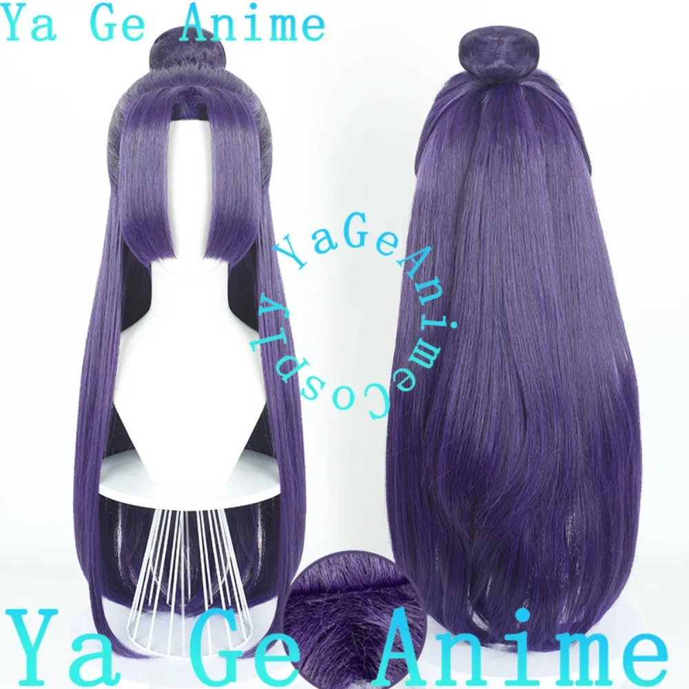 

Парик для косплея Рен Ши, фиолетовый, длинные волосы, с начесом, съемные кошачьи ушки, пучок, для аниме, игр, карнавала, вечеринки, синтетический, термостойкий