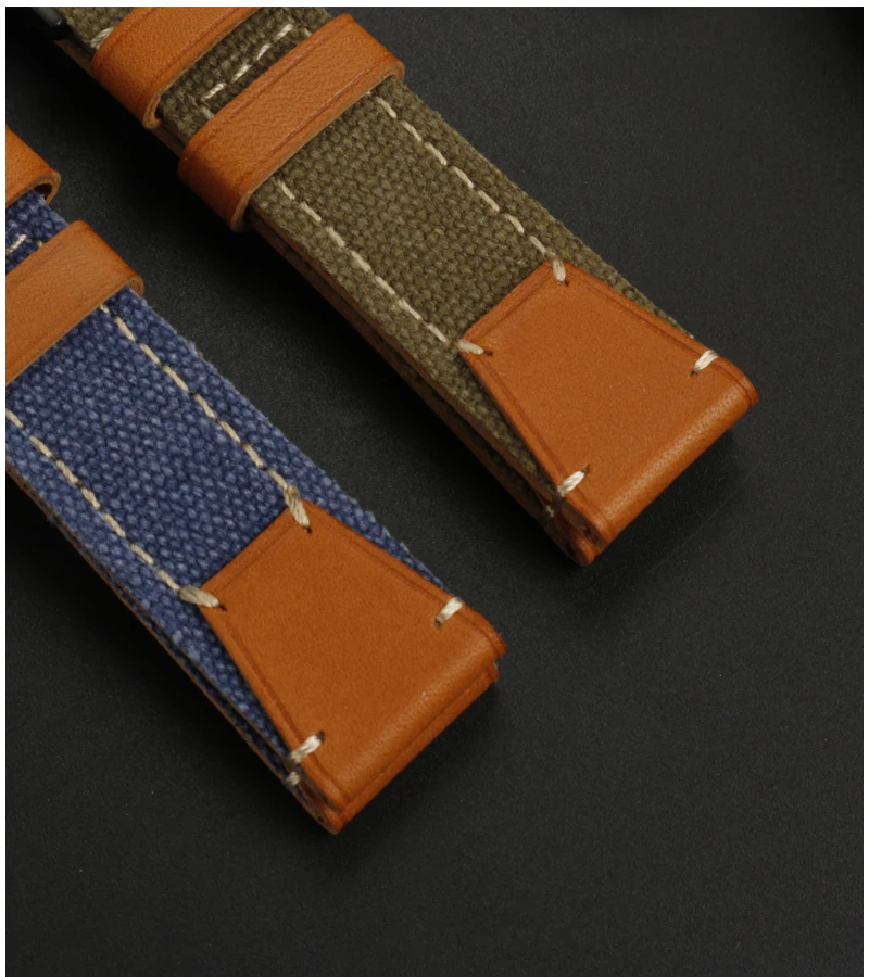 De Nieuwe Nylon Band Is Geschikt Voor Casio/Citizen/Iwc/Panerai Universeel Plat Canvas Horloge Met Leren Onderketting 22Mm 24Mm