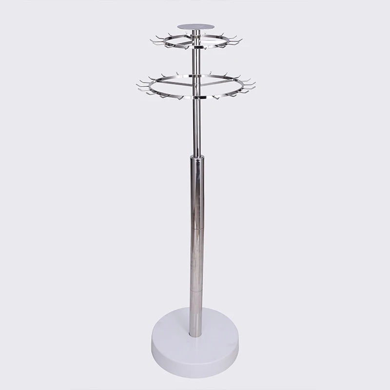 맞춤형 카이니스 360도 회전 벨트 걸이 의상 소품 2단 스탠딩 타이 랙 벨트 디스플레이 스탠드