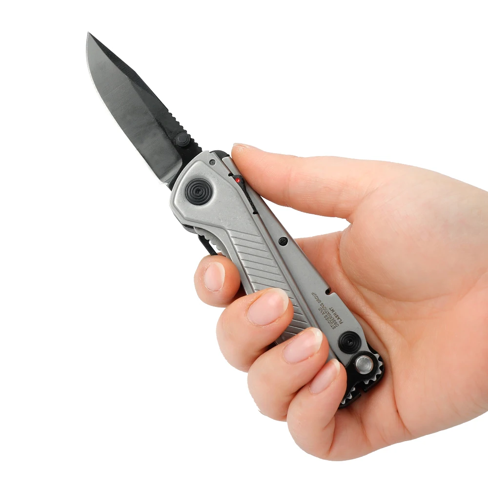 Flash MT-Silver+Black Alat Pemotong Portabel Lipat Multifungsi Tang untuk Penggunaan Luar Ruangan dan Sehari-hari (29-55-01-41)