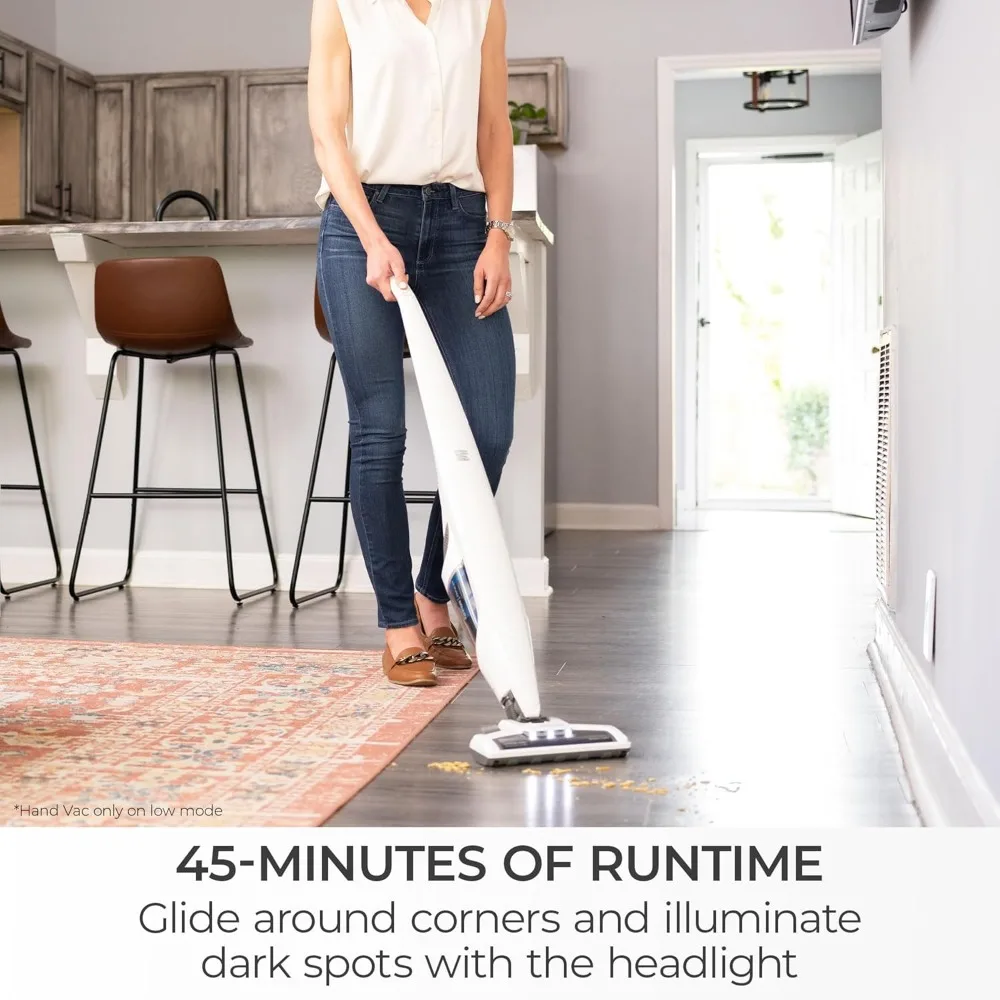 المنزل. DS1030 عصا لاسلكية مكنسة كهربائية خفيفة الوزن 2 سرعة شفط الطاقة LED المصباح 2 في 1 يده للأرضيات الصلبة #2