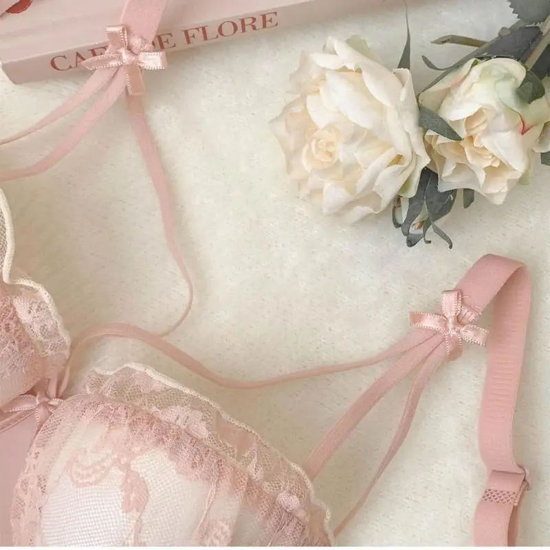 Беспроводной бюстгальтер для маленькой груди, собранный дизайн, против провисания, полное покрытие, сексуальный стиль Pure Desire, нижнее белье с принтом, свадебное белье