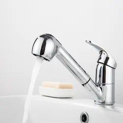 Rubinetto da cucina miscelatore lavello estraibile monocomando caldo e freddo Rubinetto per acqua spazzolata in ottone bianco o nichel