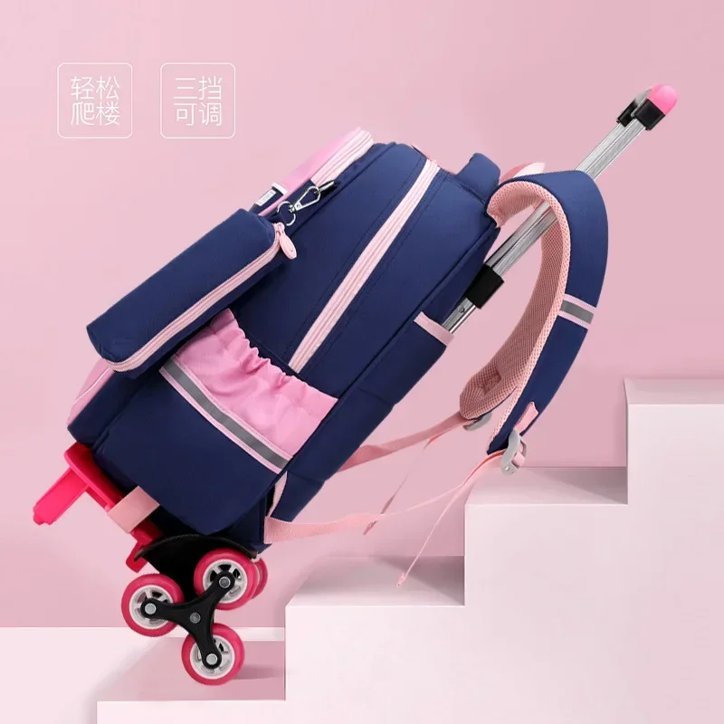 Children School Rolling Backpack School Bags for Girls Kids Wheeled Backpack School Backpack with Wheels Travel Luggage Mochila