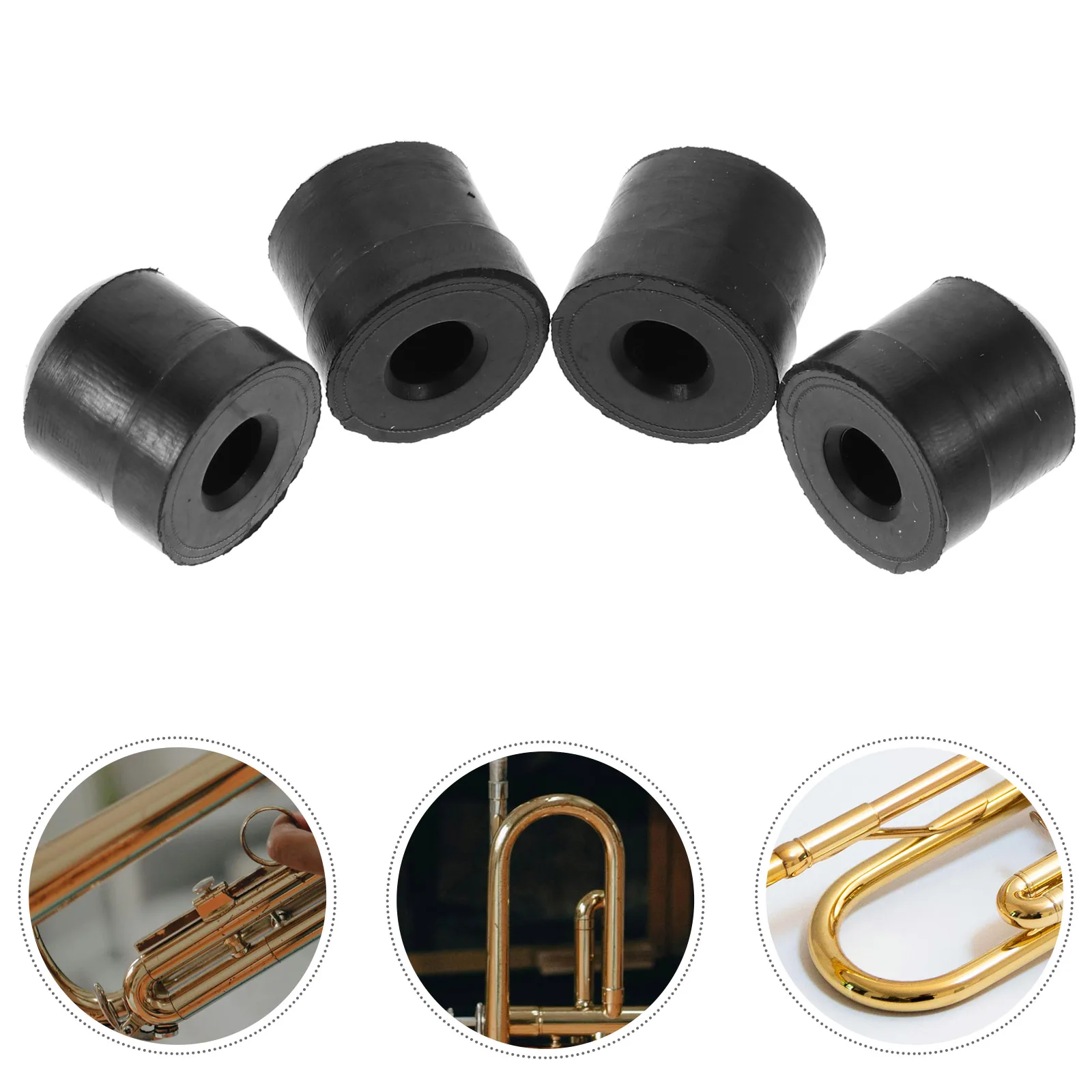 

Trombone Accessories Brass Instrument Slide Protectors Rubber Head Black Replacement