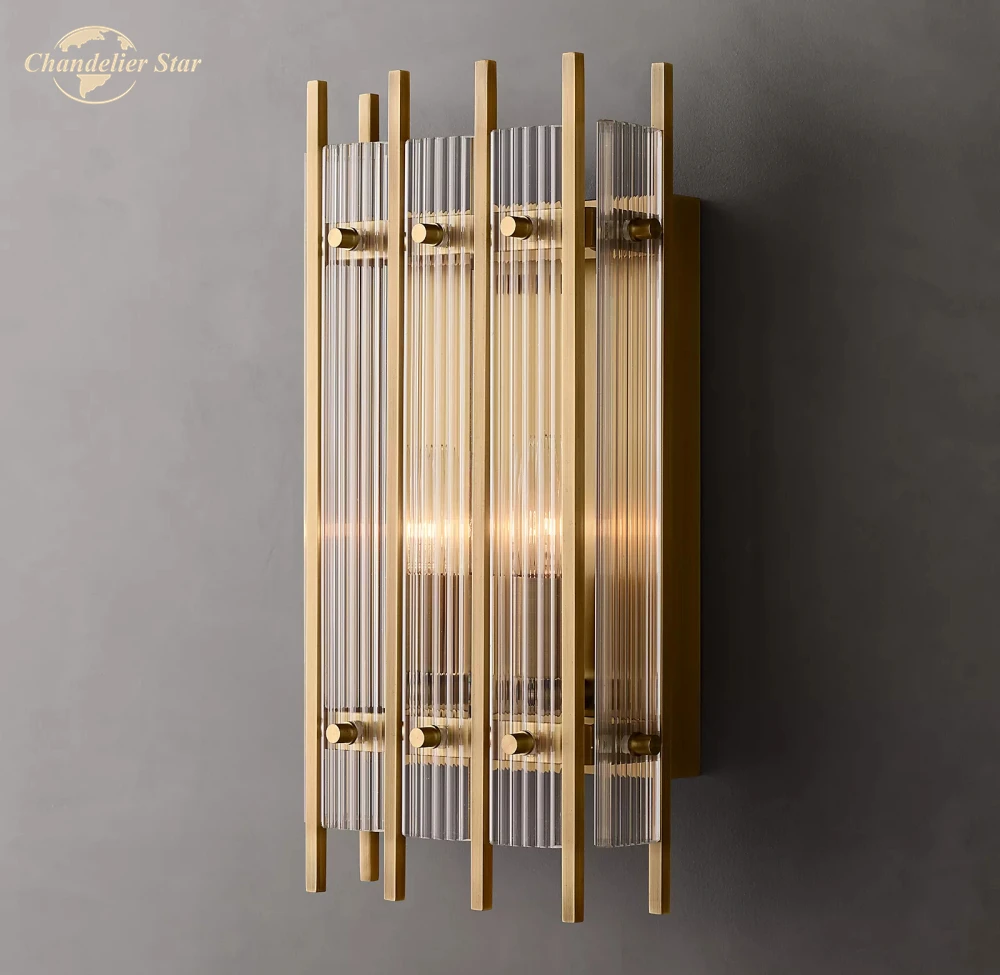 Modern Glass Wall Lamps Lustre LED San Marco Grand Rectangular Sconce Bathroom Living Room Bedroom Indoor Light Fixtures