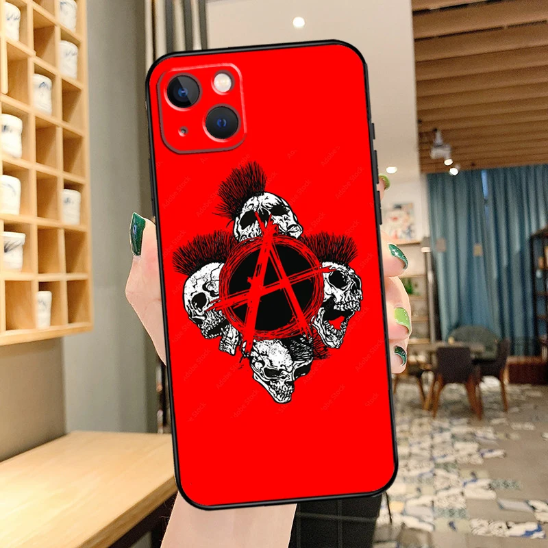 Anarchy Symbol A Phone Case For iPhone 11 12 13 14 15 Pro MAX 12 13 Mini X XR XS Max 7 8 Plus Cover Coque