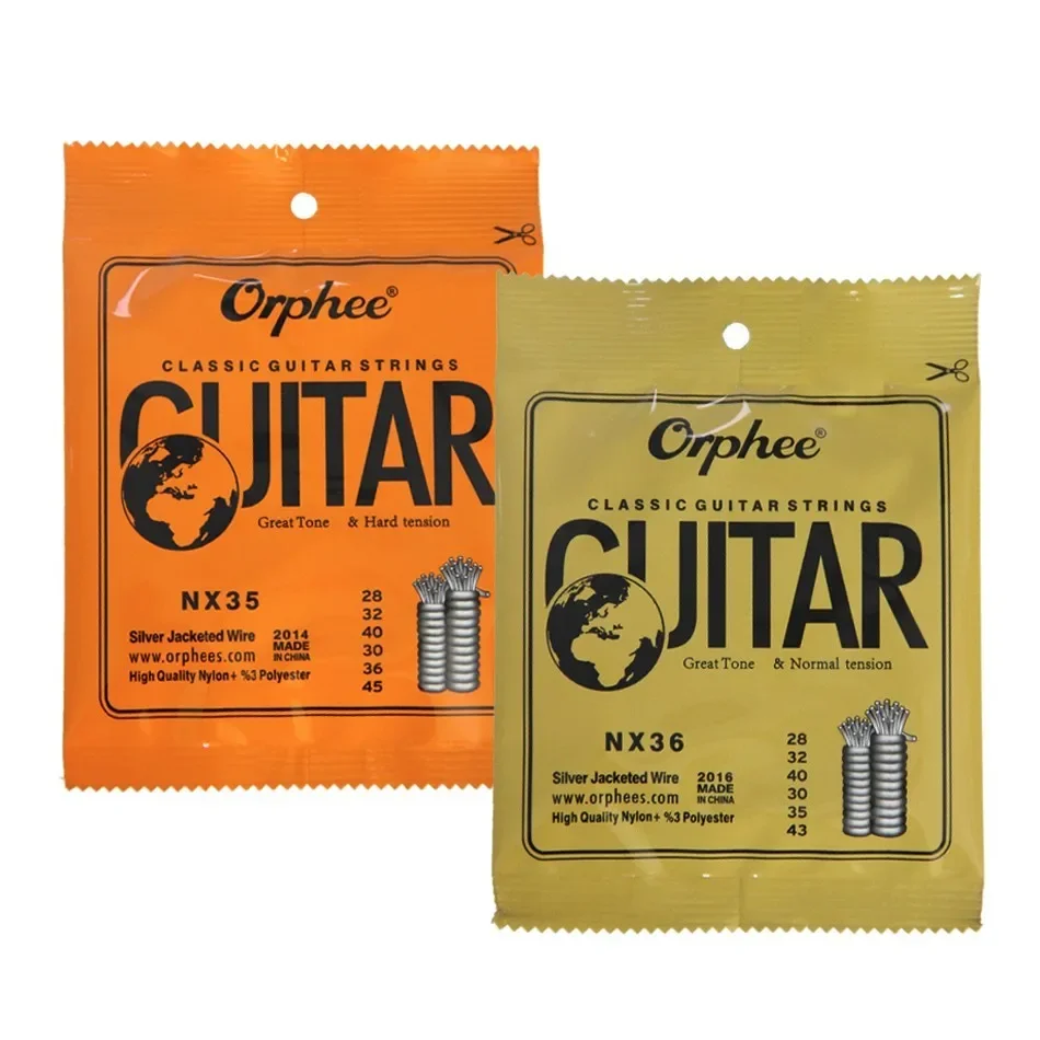 Orphee 1 Set Classical Guitar Strings Clear Nylon Silver Plated Copper Normal/Hard Tension 028-043/028-045