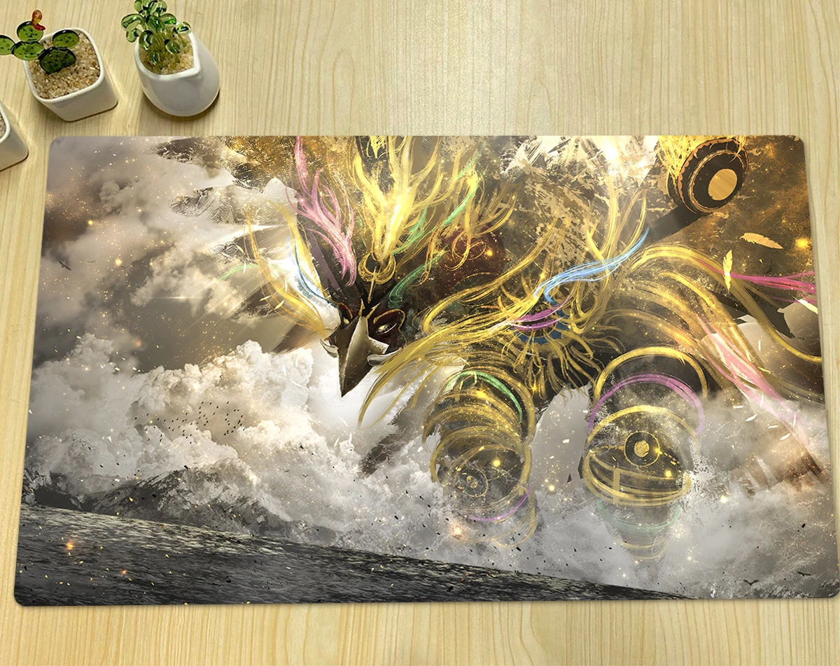 

YuGiOh Garunix Eternity, Hyang of The Fire Kings Mat TCG CCG Playmat Board Game Duel Pad Trading Card Game Mat Mousepad Free Bag