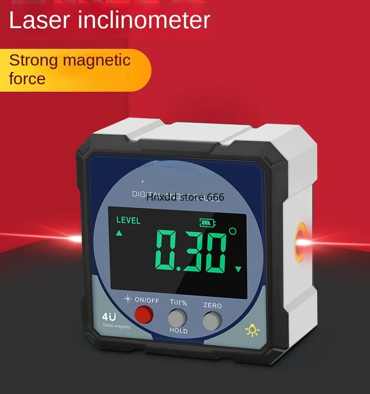 High precision inclinometer box with dual digital display