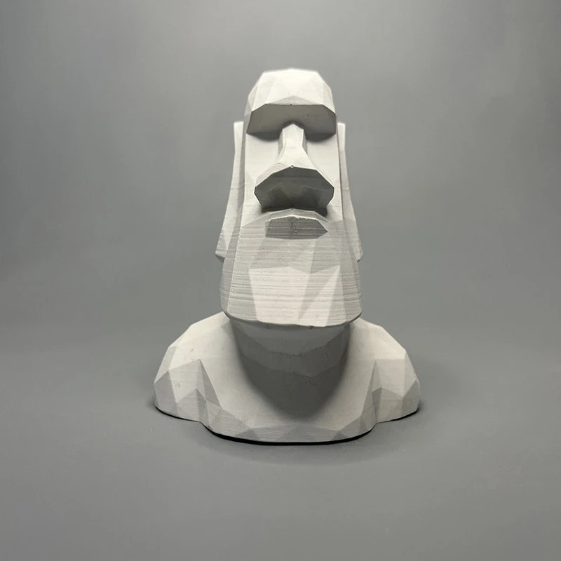 Moai Stone Statue Figure Plaster Statue Table Decoration Ornaments Creative Abstract Artwork Moai Sculpture Room Aesthetic Decor