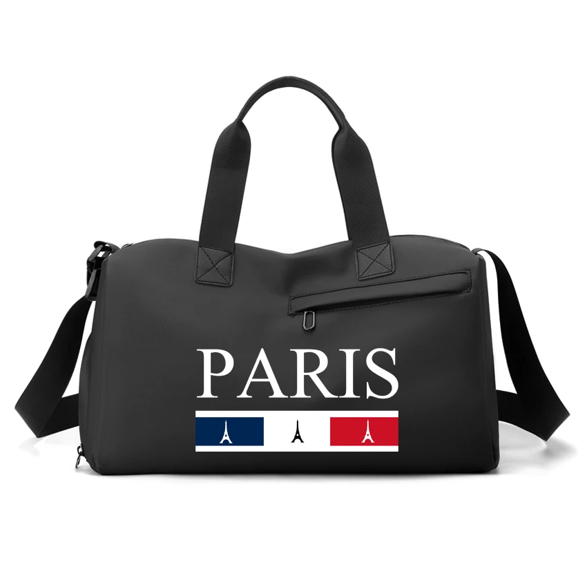

Gym Bag PARIS Printed PU Bags Dry Wet Bags Men Women Training Shoes Fitness Yoga Travel Luggage Shoulder Basketball Bag